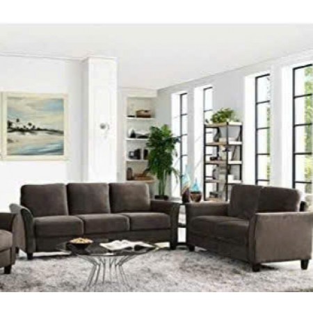Life-Coffee : Bộ 2 Ghế Sofa Băng và Ghế Đôi - Vải Màu Cà Phê